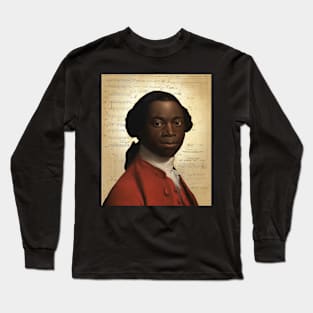 British Gentleman Anonymous 18th Century Painting on Antique Paper Collage Long Sleeve T-Shirt